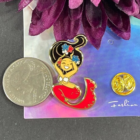 Alana Mermaid Lapel Pin Little Mermaid Sister Brooch Pin Accessories Jewelry - Picture 3 of 6